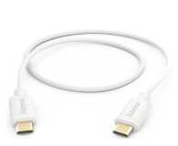 Kabel USB Hama Kabel ładujący USB-C – USB-C 1m biały
